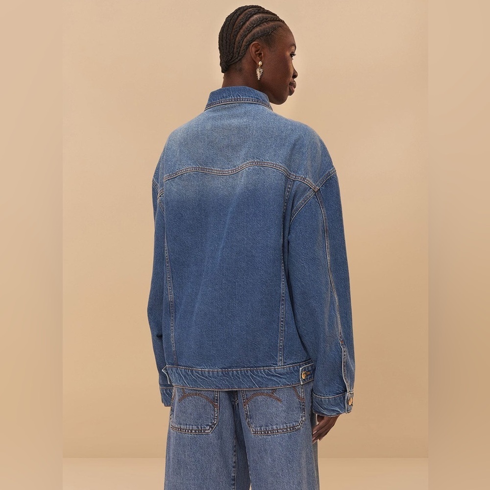 Farm Rio: Denim Buttoned Jacket / Jeans Jacket - Picture 3 of 13
